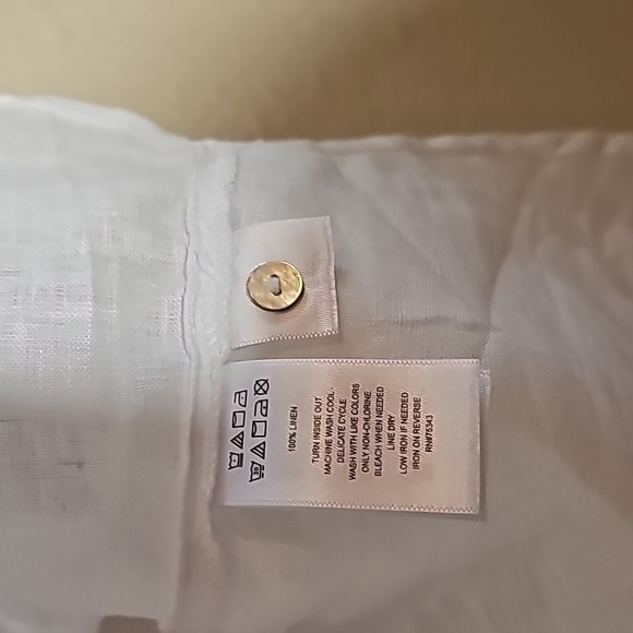 Cristian Siriano 100% Linen White Button Down Shirt - Picture 5 of 7